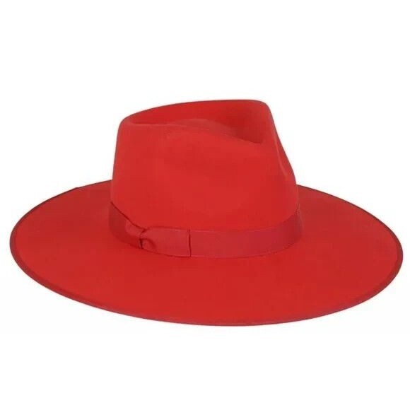 DESIGNER LACK OF COLOR RED WIDE BRIM FEDORA XLARGE main image 5